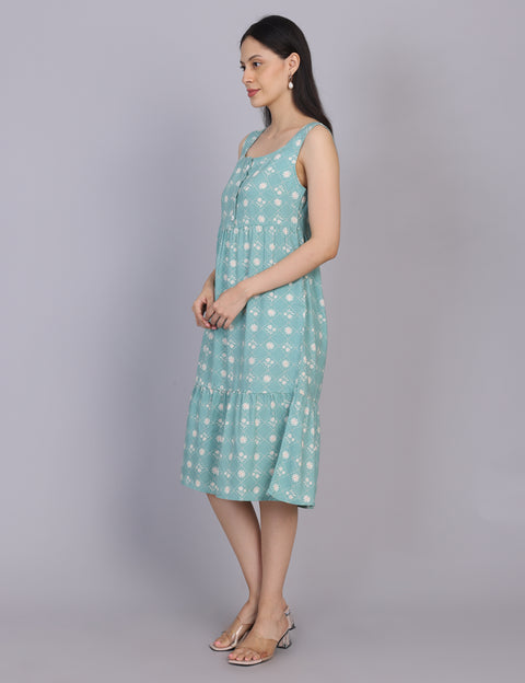 Wearhouse Women's Blue Woven Slim Fit Cotton Dress