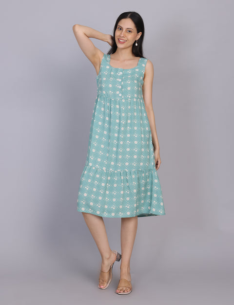 Wearhouse Women's Blue Woven Slim Fit Cotton Dress