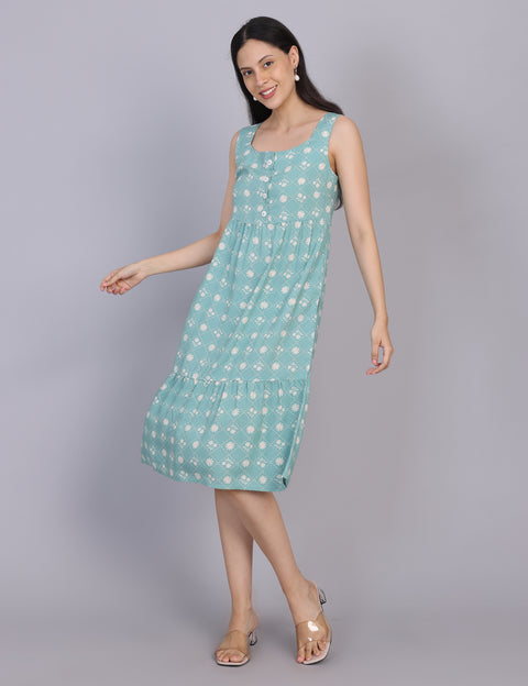 Wearhouse Women's Blue Woven Slim Fit Cotton Dress