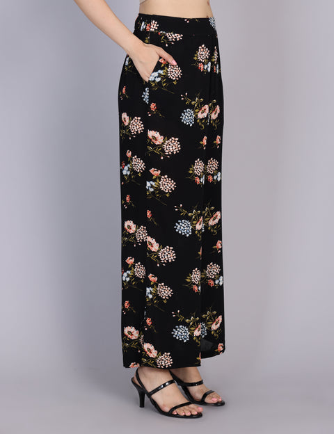 Wearhouse Women's Black Woven Slim Fit Viscose Coord Set