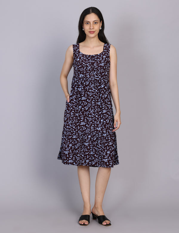 Wearhouse Women's Black Woven Slim Fit Viscose Dress