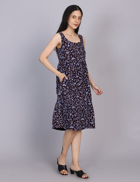 Wearhouse Women's Black Woven Slim Fit Viscose Dress