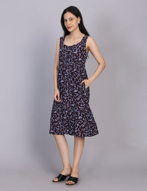 Wearhouse Women's Black Woven Slim Fit Viscose Dress