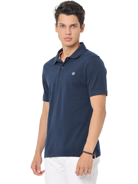 Men's Navy Blue Short Sleeve Polo T-Shirt