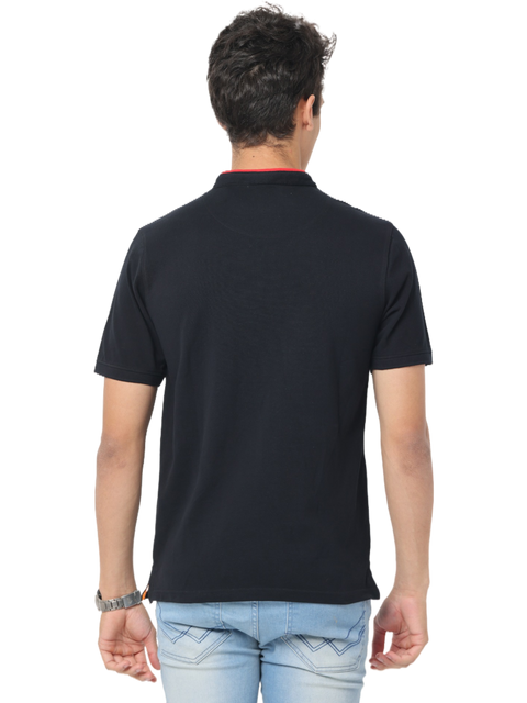 Men's Short Sleeve Henley Neck T-Shirt, Black