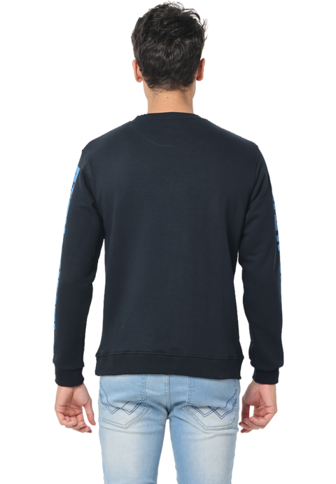 Men's Black Black Slim Fit Sweatshirt