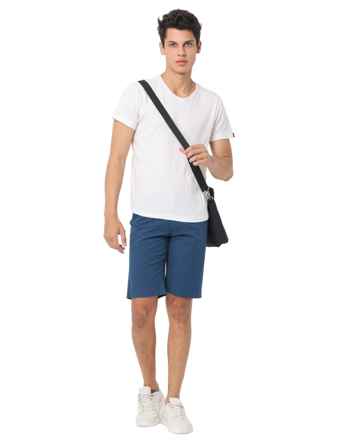 Men's Blue Slim Fit Chino Shorts