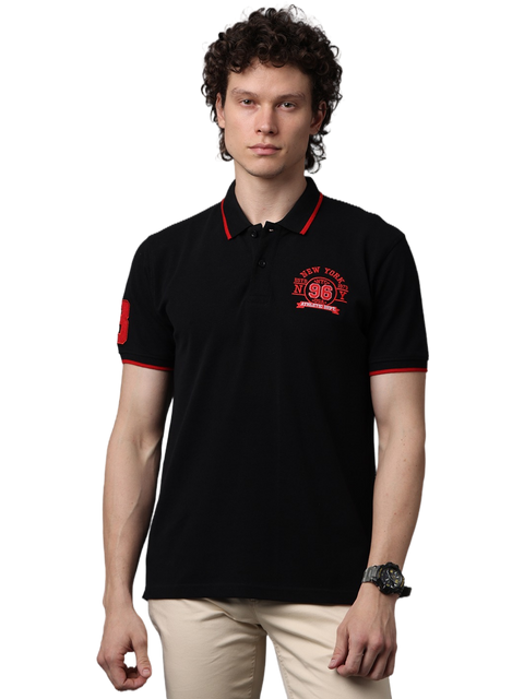 Men's Red Contrast Half Sleeves Polo T-Shirts