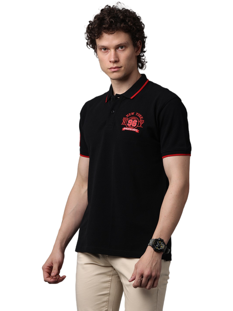 Men's Red Contrast Half Sleeves Polo T-Shirts