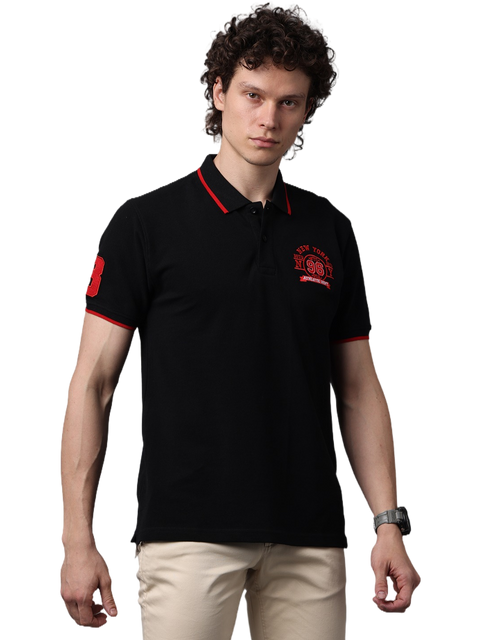 Men's Red Contrast Half Sleeves Polo T-Shirts