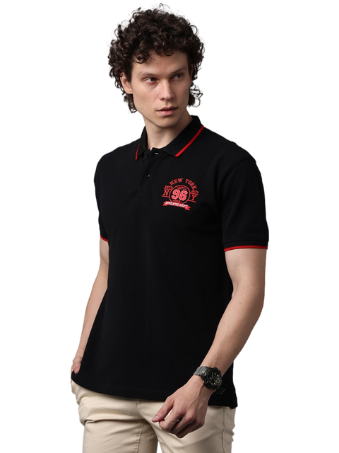 Men's Red Contrast Half Sleeves Polo T-Shirts