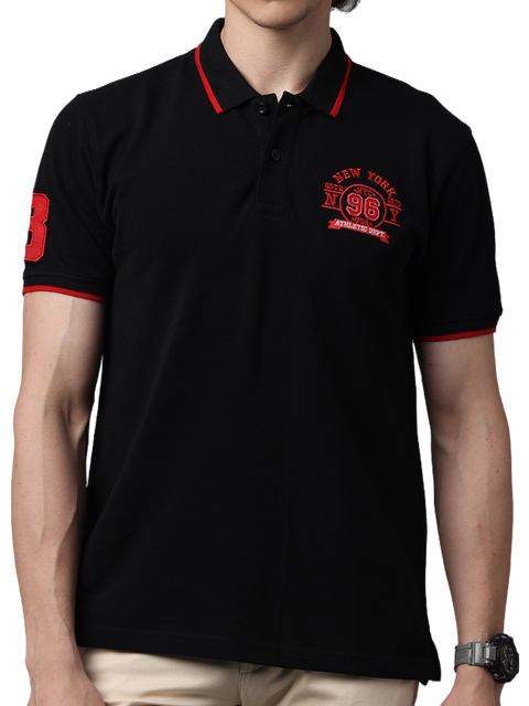 Men's Red Contrast Half Sleeves Polo T-Shirts