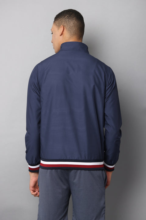 Men's Slim Fit Navy Blue Full Sleeve Jacket