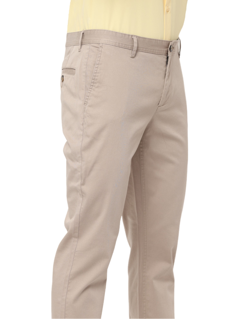 Men's Beige Slim Fit Casual Chino Trouser