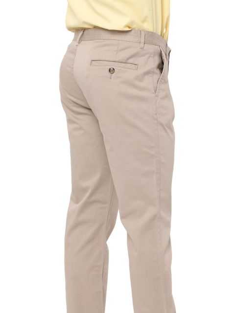 Men's Beige Slim Fit Casual Chino Trouser