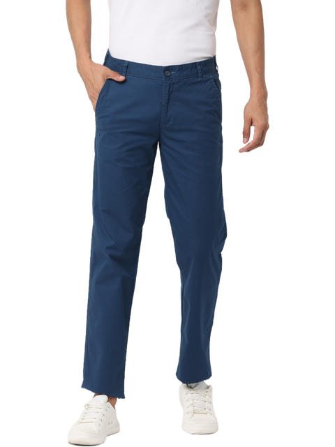 Men's Navy Blue Slim Fit Casual Chino Trouser