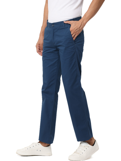 Men's Navy Blue Slim Fit Casual Chino Trouser