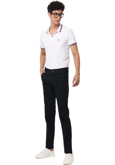 Men's Black Slim Fit Casual Chino Trouser