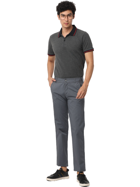 Men's Grey Slim Fit Casual Chino Trouser