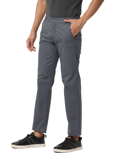 Men's Grey Slim Fit Casual Chino Trouser