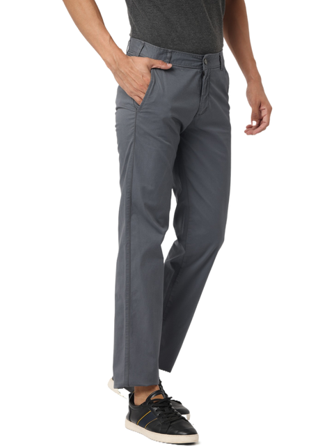 Men's Grey Slim Fit Casual Chino Trouser