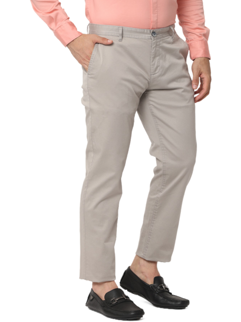 Men's Grey Slim Fit Casual Chino Trouser