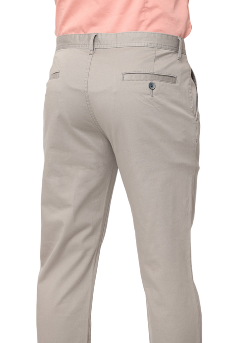 Men's Grey Slim Fit Casual Chino Trouser