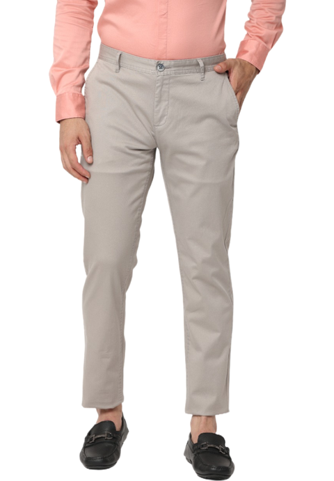 Men's Grey Slim Fit Casual Chino Trouser