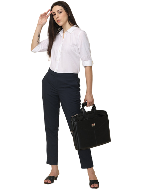 Women's White Slim Fit Cotton Formal Shirt