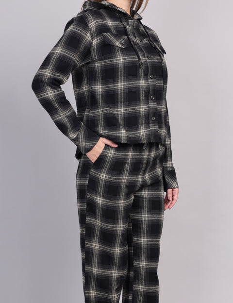 Women’s Black Flannel Cord Set