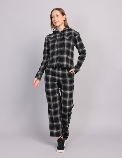 Women’s Black Flannel Cord Set