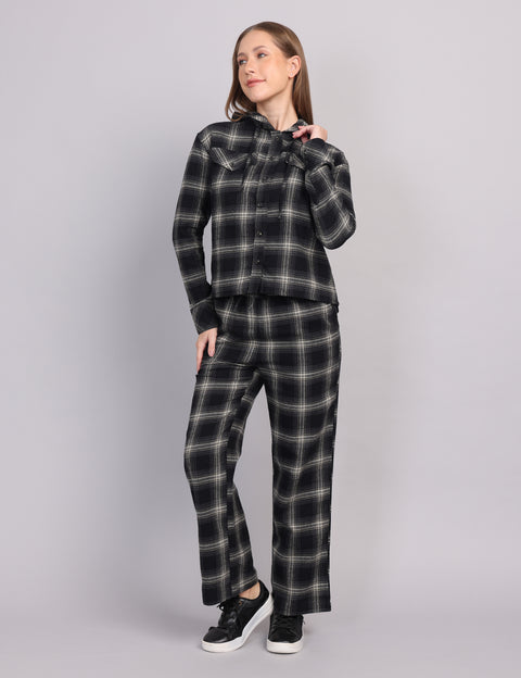 Women’s Black Flannel Cord Set