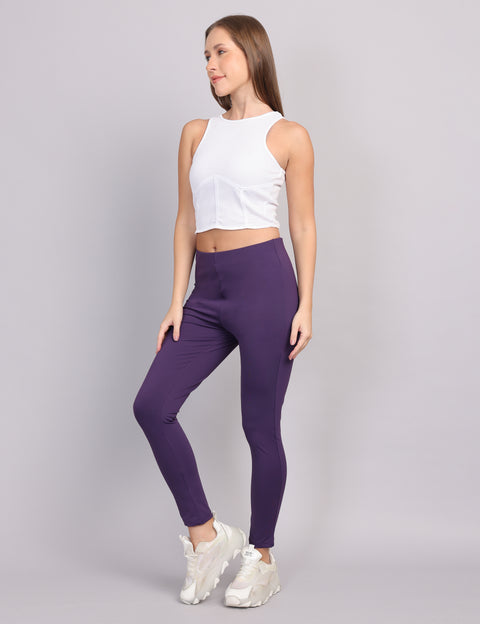 Women’s Slim Fit Tregging – Dark Purple