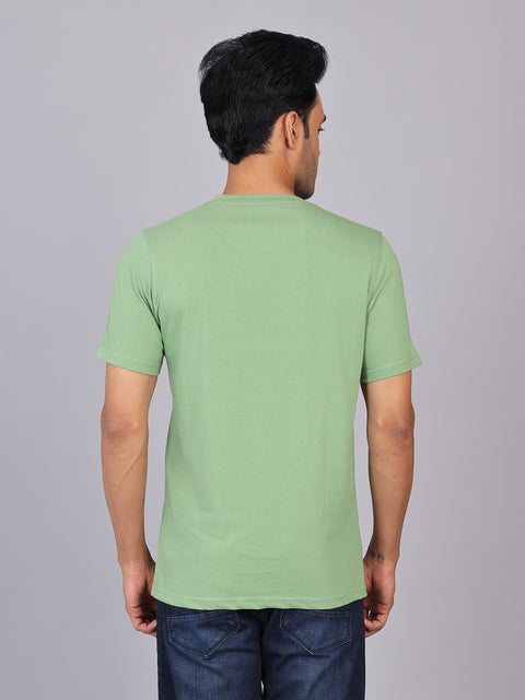 Men’s Green Round Neck Cotton T-Shirt