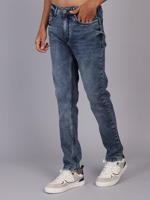 Men’s Mid Wash Blue Slim Fit Denim Trouser