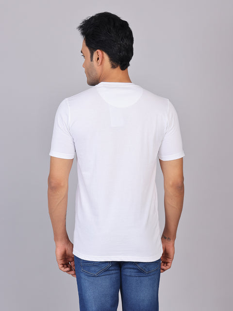 Men’s White Round Neck Cotton T-Shirt