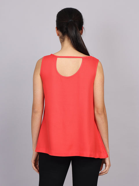 Women’s Pink Sleeveless Woven Top
