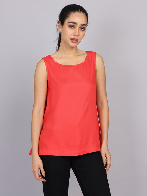 Women’s Pink Sleeveless Woven Top