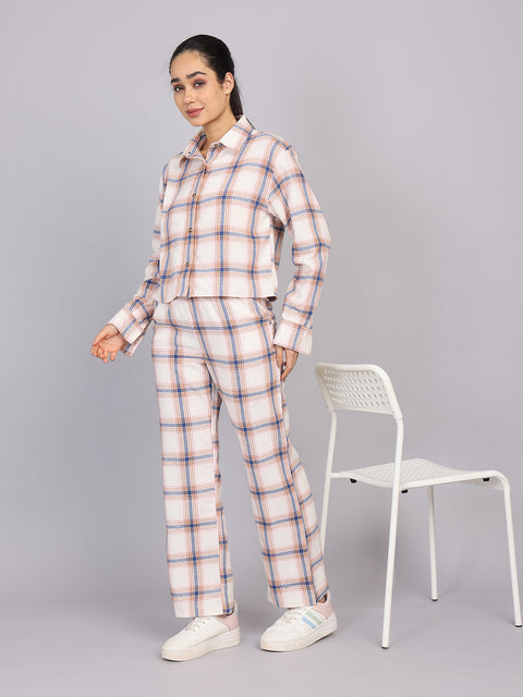 Women’s Off-White Checked Woven Shirt