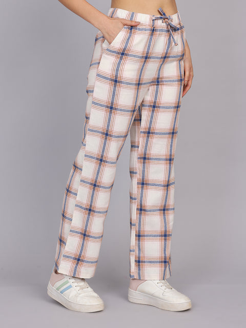 Women’s Off-White Checked Woven Shirt