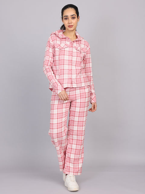 Women’s Pink Checked Woven Jogger