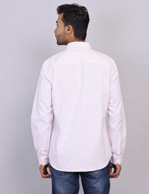 Pink Stripe Full Sleeve Shirt – Regular Fit