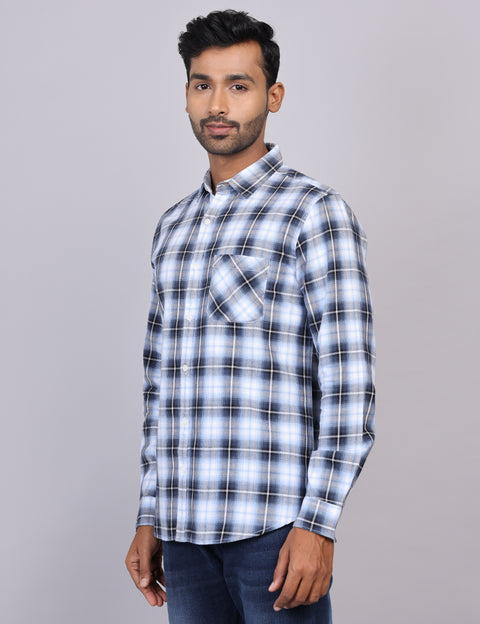 Blue Checks Full Sleeve Shirt – Regular Fit