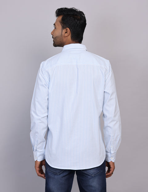 Blue Stripe Full Sleeve Shirt – Regular Fit