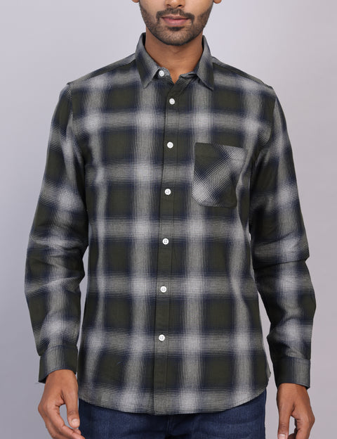 Green Checks Full Sleeve Shirt – Regular Fit
