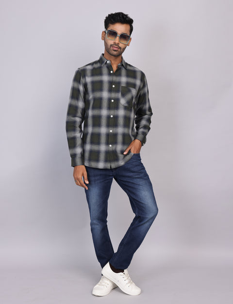 Green Checks Full Sleeve Shirt – Regular Fit