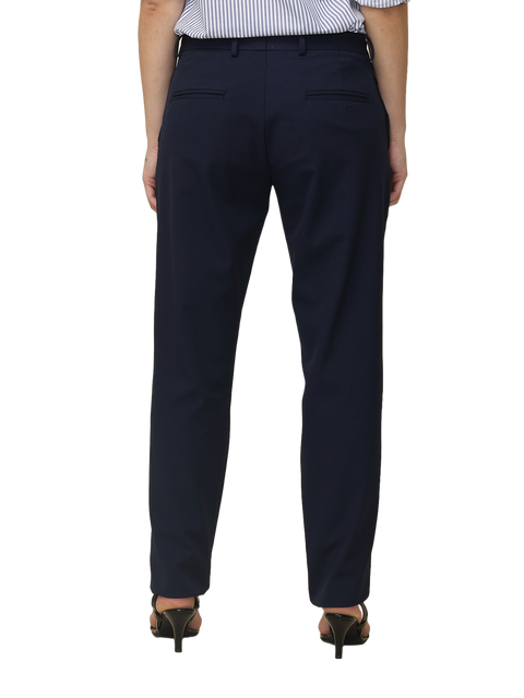 Women's Pleated Solid Formal Trouser, Navy Blue