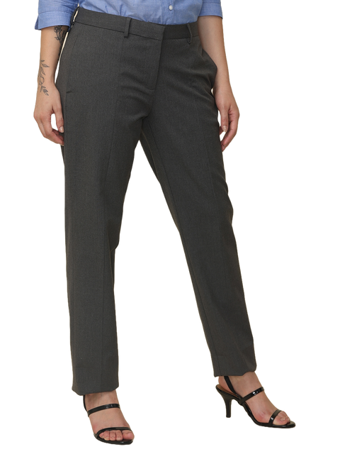 Women's Pleated Solid Formal Trouser, Dark Grey