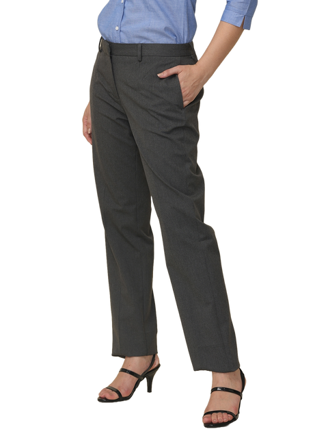 Women's Pleated Solid Formal Trouser, Dark Grey