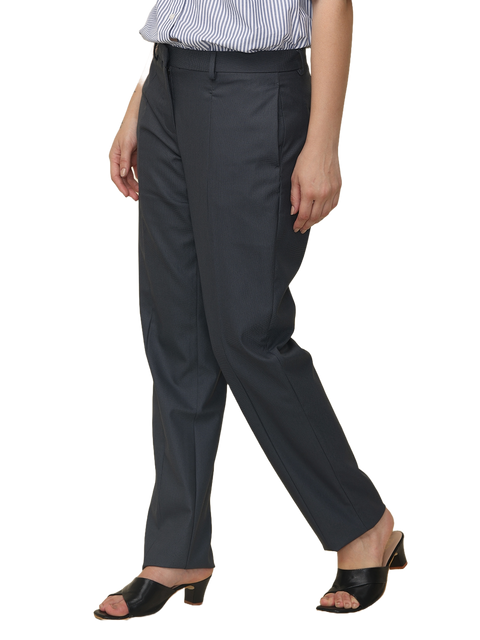 Women's Pleated Solid Formal Trouser, Night Blue